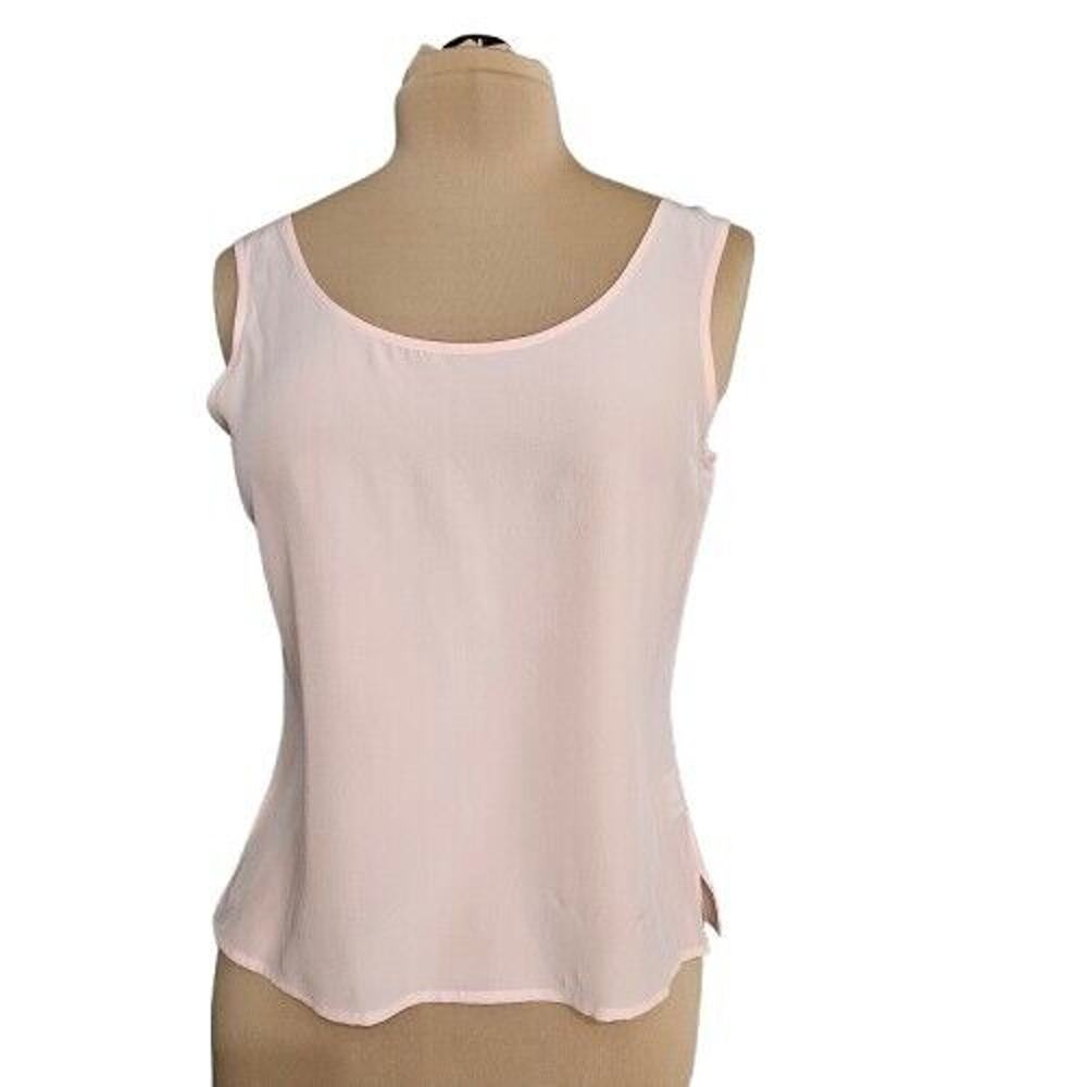 Jessica Holbrook Top Womens Small Pastel Pink Silk‎ Sleeveless Blouse Corpcore